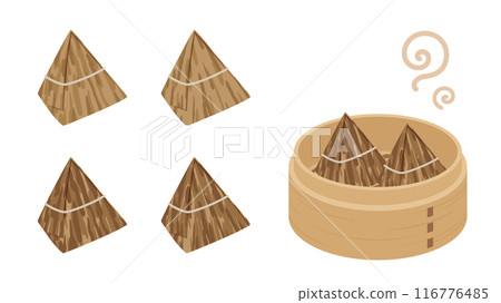 Chinese rice dumpling illustration material set Chinese rice dumpling illustration material set 116776485