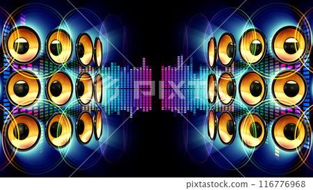 迪斯科俱樂部派對音響揚聲器 CG 3D 插圖 116776968