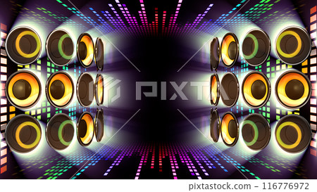 迪斯科俱樂部派對音響揚聲器 CG 3D 插圖 116776972