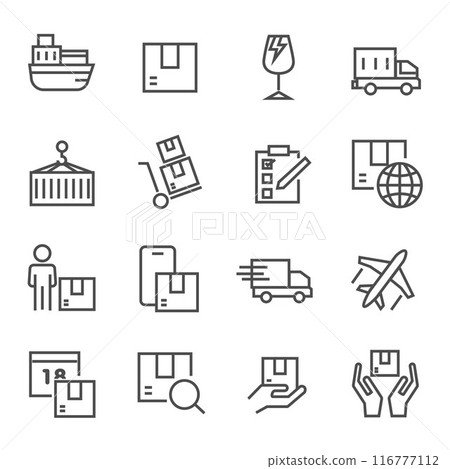 logistics business, Shipping, Package Return, Delivery Related Vector Line Icons 116777112