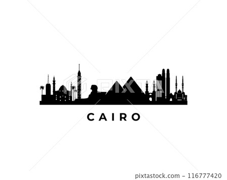 Vector Cairo skyline. Travel Cairo famous landmarks. Business and tourism concept for presentation, banner, web site. Vector Cairo skyline. Travel Cairo famous landmarks. Business and tourism concept for presentation, banner, web site. 116777420