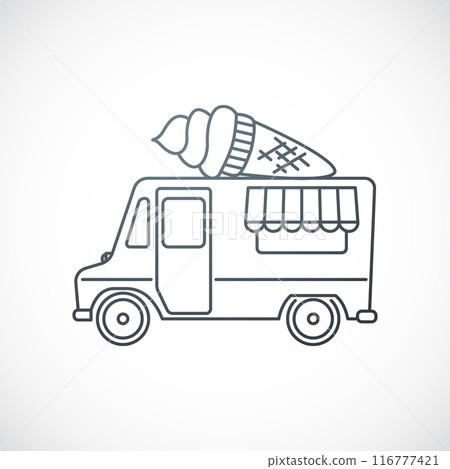 Outline vector illustration of Ice Cream Track. Outline vector illustration of Ice Cream Track. 116777421