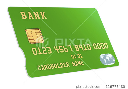 Green Credit Bank Card, 3D rendering 116777480