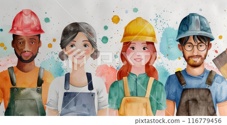 Four Women Construction Workers 116779456