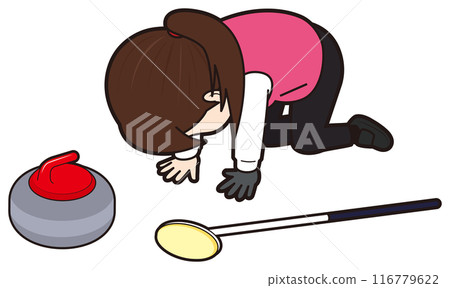 沮喪的女冰壺運動員 116779622