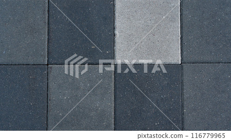 The paving slabs are square in shape. Square paving slabs of different colors 116779965
