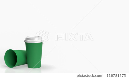 The Green coffee cup for hot drink concept 3d rendering. 116781375