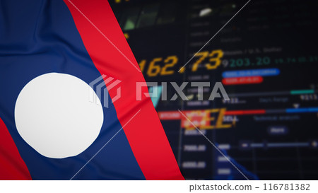 The Laos flag for Business background concept 3d rendering. 116781382