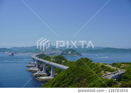 從淡路島方向看大鳴門大橋 從淡路島方向看大鳴門大橋 116781658