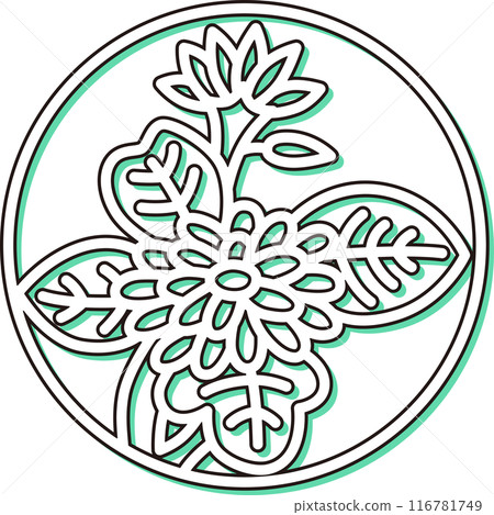 彩影圓形迷你花札長月菊花九月菊花渣 116781749