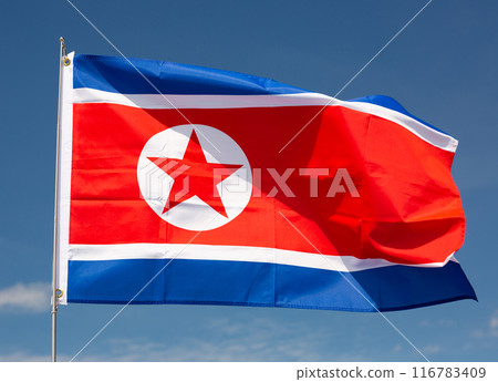 Waving Flag of Nord Korea Waving Flag of Nord Korea 116783409