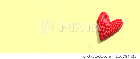 Appreciation theme with a handmade heart cushion 116784423