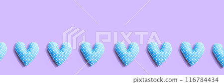 Appreciation theme with handmade heart cushions 116784434