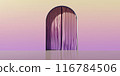Curtain with an arch - minimal design - 3D 116784506