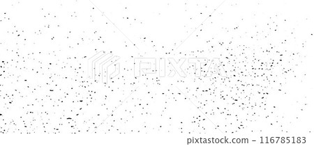 Gritty grunge splash texture. Subtle grain overlay background. Distressed noise surface with dust, sand, particles, specks, speckles, mold. Rough dirty granule backdrop. Vector wallpaper 116785183