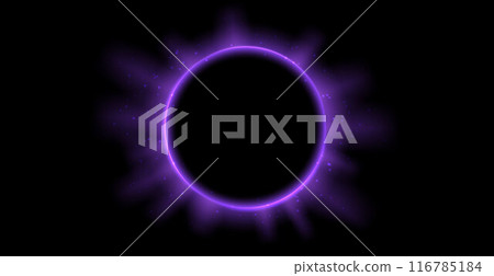 Purple planet eclipse concept. Solar light rays and glare effect. Glowing sun crown in dark space. Earth halo with blazing edge. Vector illustration design for poster, banner, cover, brochure, booklet Purple planet eclipse concept. Solar light rays and glare effect. Glowing sun crown in dark space. Earth halo with blazing edge. Vector illustration design for poster, banner, cover, brochure, booklet 116785184