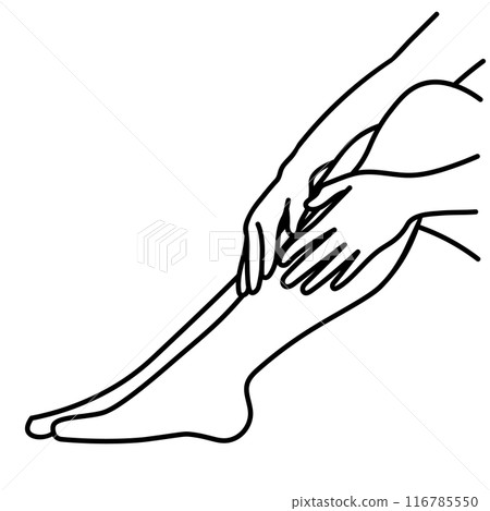 按摩腿部的線條畫插圖 按摩腿部的線條畫插圖 116785550
