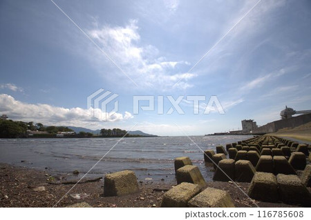 sea seen from the coast 116785608