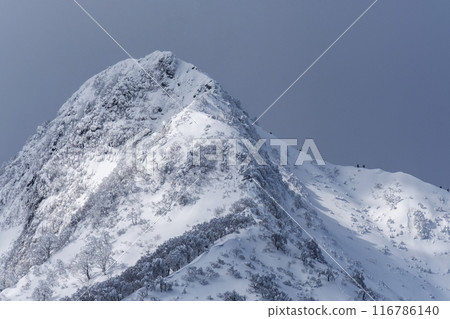 Image of snowy mountain climbing: Crows 116786140
