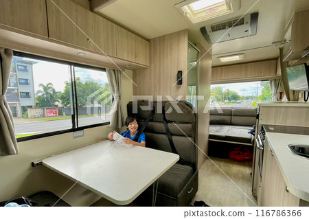 Inside the RV and my son Inside the RV and my son 116786366