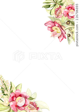 pink floral vertical frame pink floral vertical frame 116786893