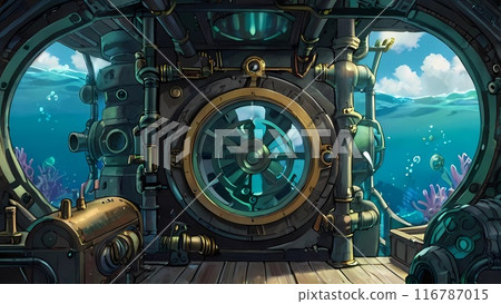 Game Background: Steampunk flying boat boiler room Game Background: Steampunk flying boat boiler room 116787015