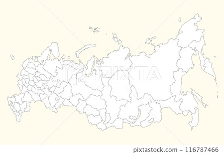 俄羅斯聯邦地圖，州、共和國、地區、自治區和聯邦城市的邊界 116787466
