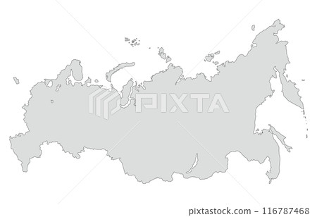 Simple map of the Russian Federation, monochrome Simple map of the Russian Federation, monochrome 116787468