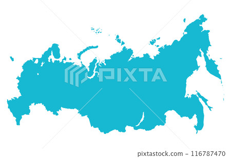 Simple map of the Russian Federation, silhouette 116787470
