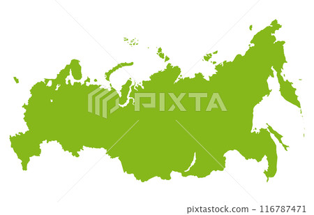 Simple map of the Russian Federation, silhouette 116787471