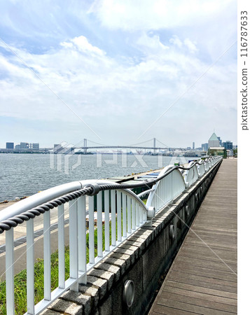 東京灣_竹芝客船碼頭_從木板路看到的東京灣_台場彩虹橋方向 東京灣_竹芝客船碼頭_從木板路看到的東京灣_台場彩虹橋方向 116787633