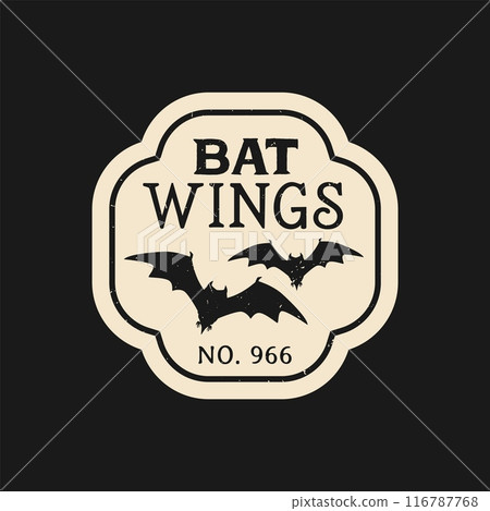 Halloween potion bottle label with ominous bats, casting an enchanting spell, beckoning daring souls to unlock its mysterious concoction on festive night. Isolated vector vintage eerie label, sticker Halloween potion bottle label with ominous bats, casting an enchanting spell, beckoning daring souls to unlock its mysterious concoction on festive night. Isolated vector vintage eerie label, sticker 116787768