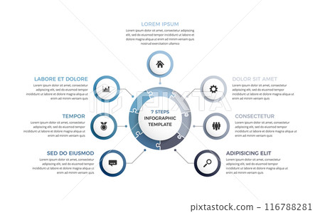 Circle Diagram Template - Seven Elements 116788281