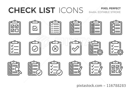 Check List Line Icons 116788283