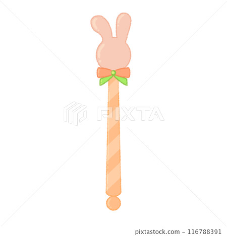 兔子造型的魔法棒插畫素材 116788391