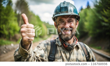 A smiling working man, miner A smiling working man, miner 116788936