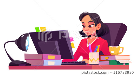 Young woman working at office desk 116788950