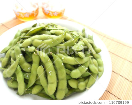 美味的煮毛豆，夏天的形象 116789199