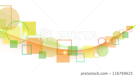 Abstract background material with a wave pattern of lines, circles and squares 116789625
