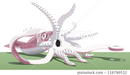 Squid King tourist spot illustration icon cutout Squid King tourist spot illustration icon cutout 116790532