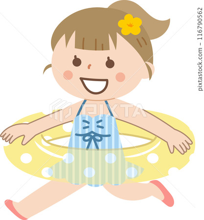 Girls playing with floating rings 116790562