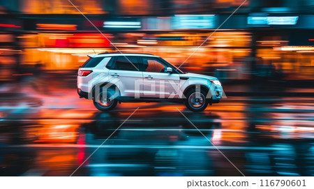 Luxury SUV in Urban Setting, dynamic shot 116790601