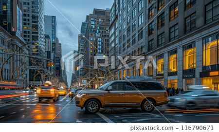 Luxury SUV in Urban Setting, dynamic shot Luxury SUV in Urban Setting, dynamic shot 116790671