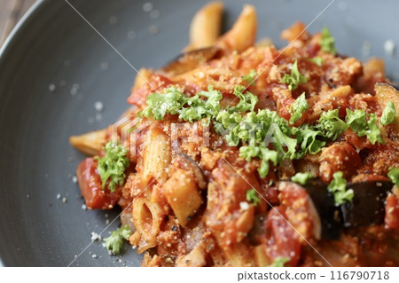 用大豆肉製成的健康通心粉 116790718