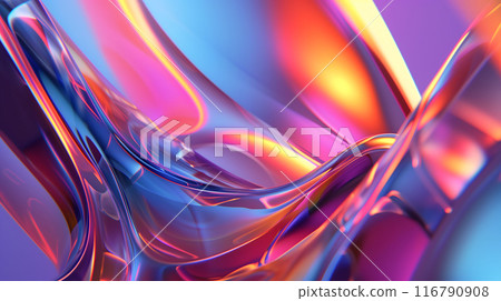 abstract background of wavy glass with colorful orange and pink lighting abstract background of wavy glass with colorful orange and pink lighting 116790908
