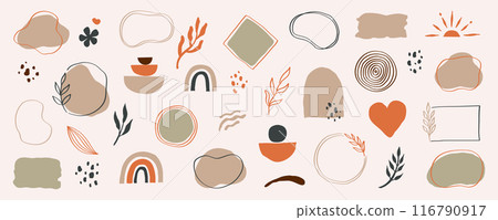 Organic abstract shape vector set. Abstract pastel brush element for logo, background. Organic hand drawn doodle line shape, elegant pastel color label graphic design. Vector Organic abstract shape vector set. Abstract pastel brush element for logo, background. Organic hand drawn doodle line shape, elegant pastel color label graphic design. Vector 116790917