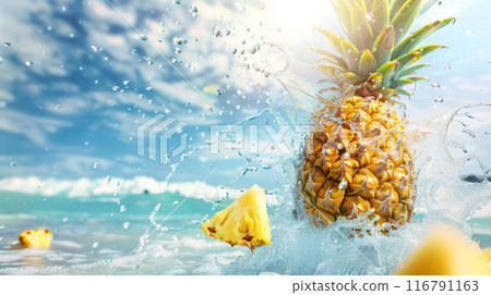 Pineapple with splashes 116791163