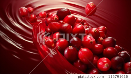 Lots of fresh cranberries. ai generated art image 116791616