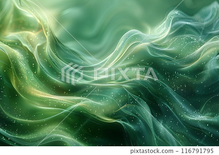 Abstract background with green wave with sequins 116791795