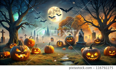 halloween background with pumpkin 116792275